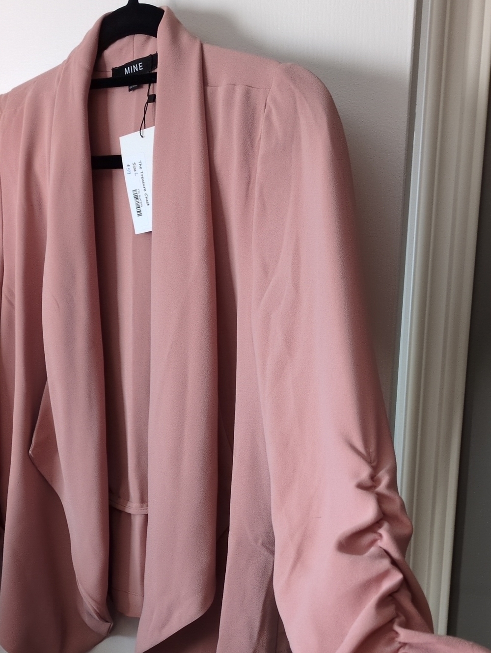 MINE Women's Dusty Rose Open Front Draped Blazer
